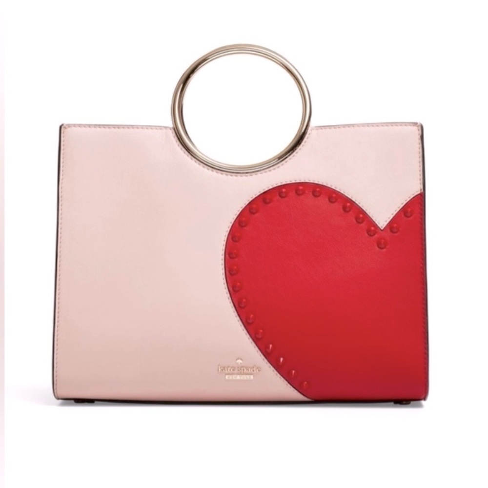 ♥️KATE SPADE♥️ NEW YORK Heart it Sam Purse Handbag Crossbody Pink Red Like new - Picture 4 of 15